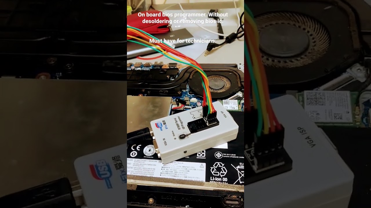 on board bios programmer. without removing bios chip. #macbook #bios #programming #flatbios