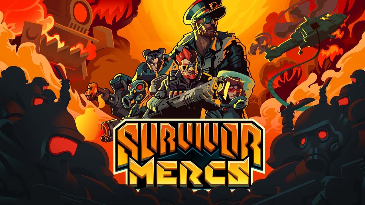 Preview image showing intense combat between mercenaries and robot enemies