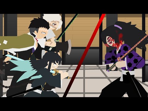 Kokushibo VS Hashiras (Kimetsu No Yaiba Fan Animation) - Stick Nodes Animation