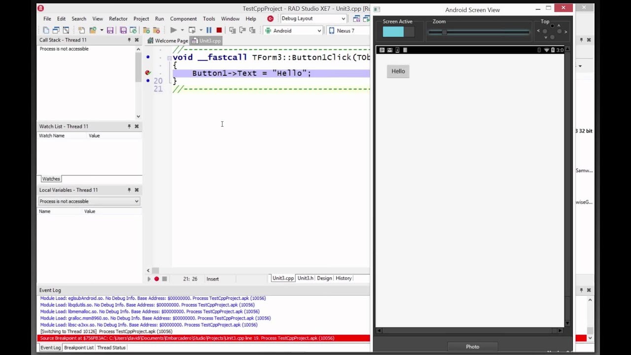 Debugging C++ Multi-device Apps