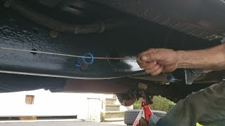How to release the tension of the automatic parking brake cable tensioner on any Chevy pickup
