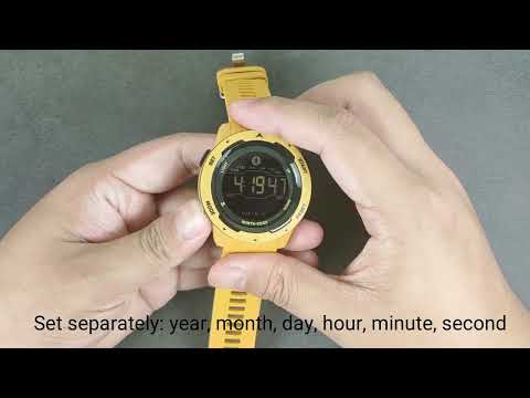 NORTH EDGE MARS Men Digital Watch Men's Sports Watches Dual Time Pedometer Alarm Clock Waterproof 50