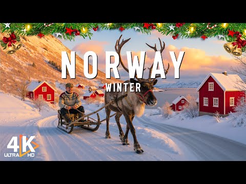 Winter in Norway 4K 🎄 Stunning Snowy Fjords & Peaceful Cinematic Nature Film