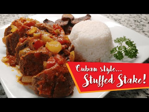 Stuffed Steak Recipe (Bistec Relleno Cubano) | Cuban Beef Rolls (Receta de Rollitos de Carne)