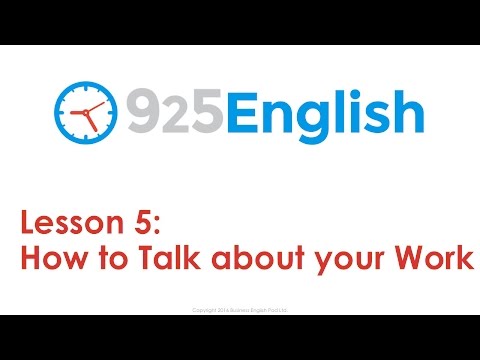 Learn English with 925 English Lesson 5 Talking about your Work in English | English Conversation