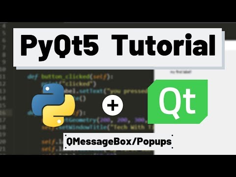 PyQt5 Tutorial QMessageBox and Popup Windows