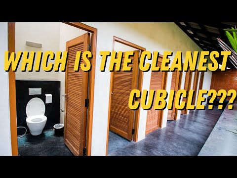 Which cubicle is the cleanest in a public toilet?