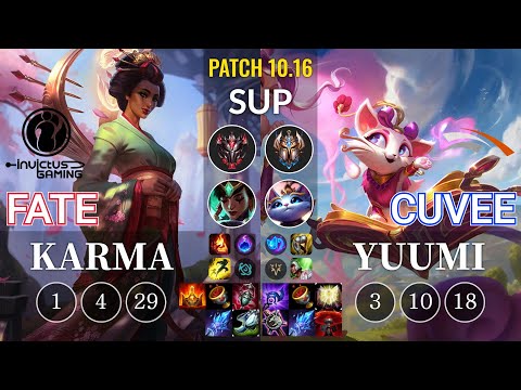 IG Fate Karma vs HLE CuVee Yuumi Sup - KR Patch 10.16