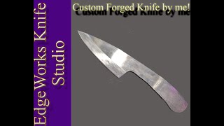 Newly forged knife, hand flattened bevels and creating an edge - King 120 grit whetstone