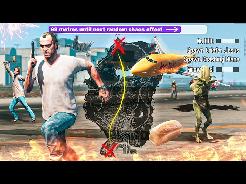 Every *200* Metres Causes Random CHAOS Effect! Can I Cross GTA 5? #1