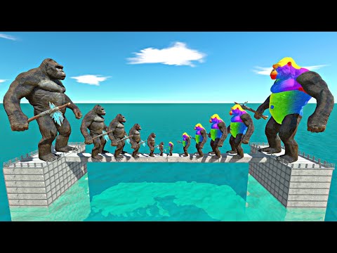 Growing King Kong vs Rainbow Itself - Animal Revolt Battle Simulator
