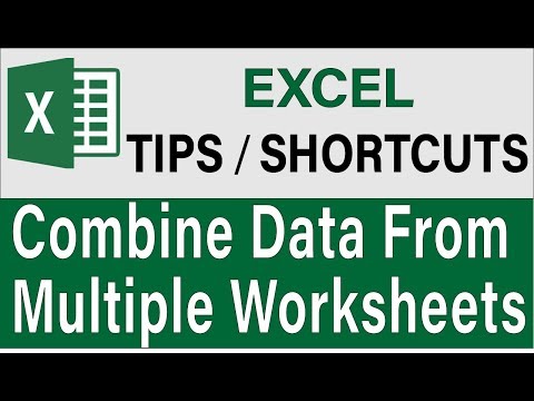 Combine Data in Excel From Multiple Worksheets, MS Excel Advanced Excel Tips and Tricks 2020 Video