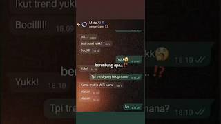 Download lagu Trend chat WhatsApp bareng meta AI, WhatsApp kalian udah ada meta AI nya apa belum mp3 Download lagu Trend chat WhatsApp bareng meta AI, WhatsApp kalian udah ada meta AI nya apa belum mp3