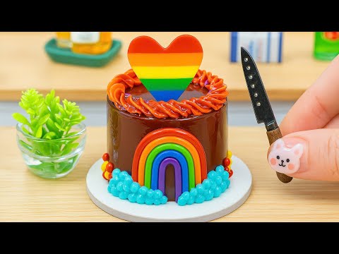 Satisfying Rainbow Cake Decorating | Miniature Rainbow Chocolate Cake Decorating | 1000+ Cakes