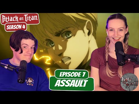 ARMIN MAKES HIS ENTRANCE! | Attack on Titan Season 4 Reaction with my Girlfriend | Ep 7 “Assault"
