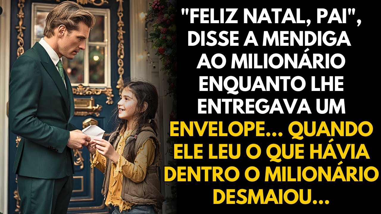 FELIZ NATAL, PAPAI, DISSE A MENDIGA AO MILIONÁRIO ESTÉRIL ENQUANTO LHE ENTREGAVA UM ENVELOPE…
