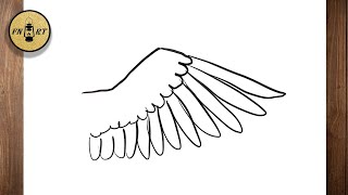 How to draw bird wings easy step by step