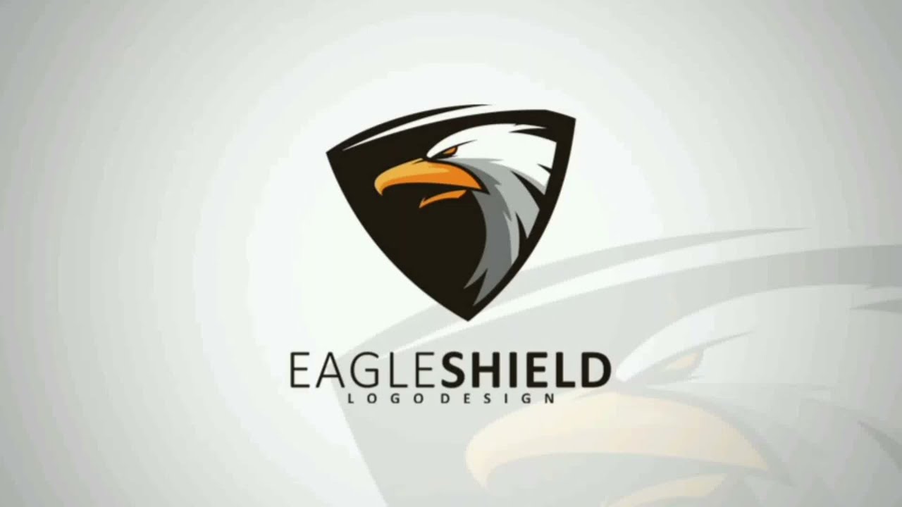tutorial vector. eagle shield. logo design