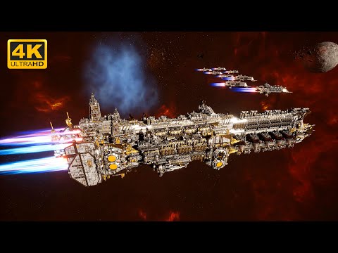 Imperial Navy vs Craftworld Aeldari - Skalgrim Mod - 4K Quality - Battlefleet Gothic Armada 2