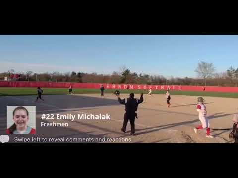 Emily Michalak under pressure, walk off single to win the game