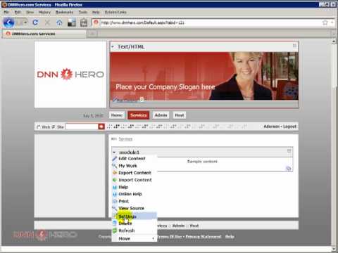 DotNetNuke Tutorial, Basics about Containers - Video #80