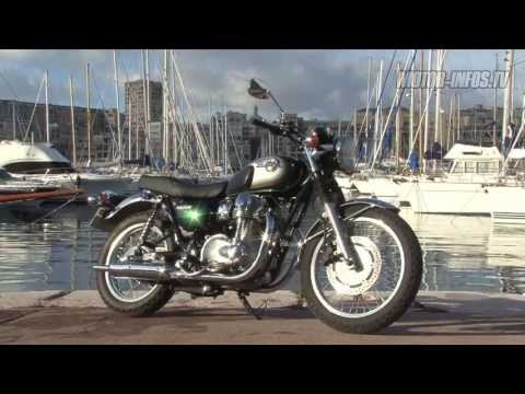 Essai Kawasaki W800 фильмы Custom Bikecom