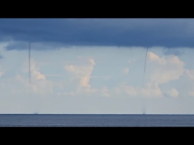 Rare double waterspout sighted off Orchid Island