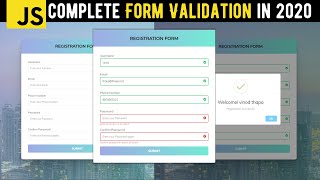 🔴 Complete JavaScript Form Validation in Hindi in 2020 | Registration, Login, Logout Forms