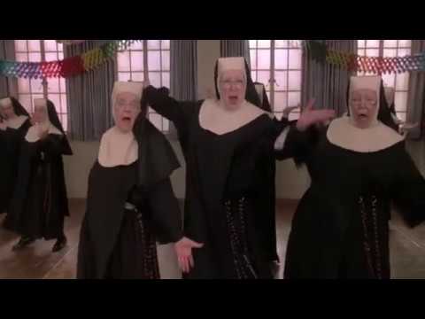 The nuns finished a wonderful song and dance performance