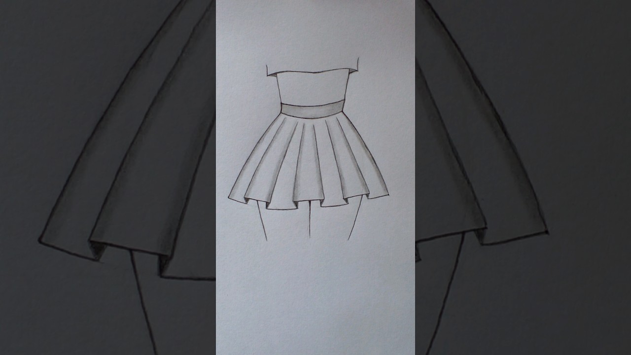 Pleated skirt drawing easy #drawingtutorial