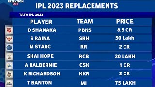 IPL 2023 - IPL 2023 Final Replacement Players List Announced