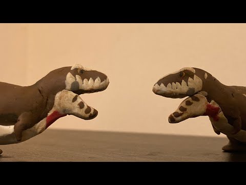 T-Rex fight as Simba vs Scar from The Lion King (claymation video)
