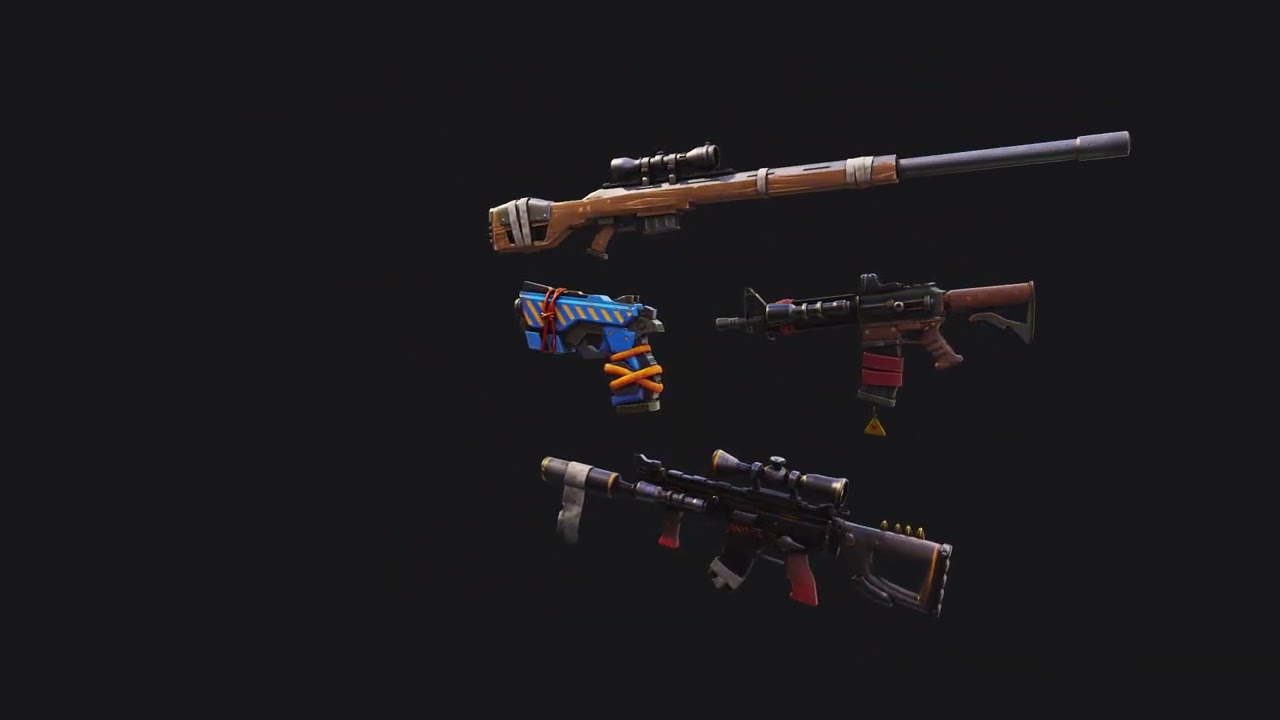 S&eacute;rie estilizada de pacotes de atiradores PBR 4 Modelo 3D