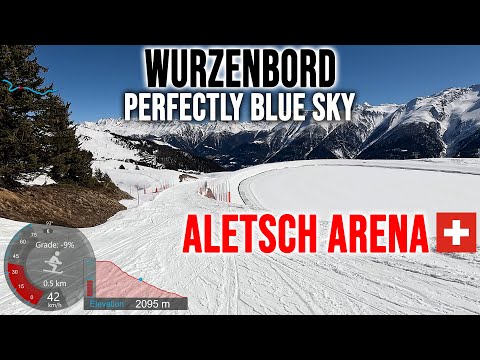 [4K] Skiing Aletsch Arena, Wurzenbord - Blue Sky & Perfect Weather, Wallis Switzerland, GoPro HERO13