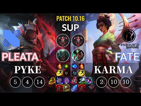 DRX Pleata Pyke vs IG Fate Karma Sup - KR Patch 10.16