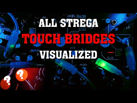 Exploring the Strega touch plate outputs with LED cv patch cables