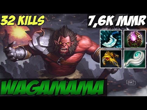 Wagamama 7600 MMR Plays Axe with 32 kills - Dota 2