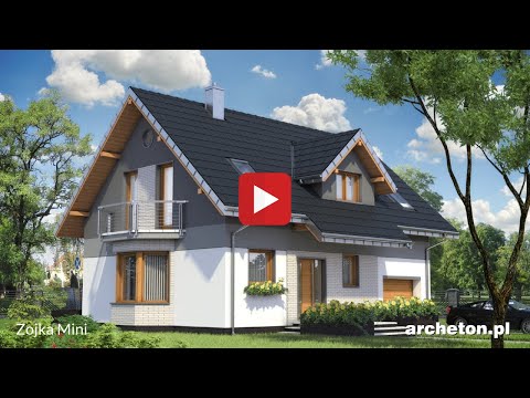 Projekt domu Zojka Mini - archeton.pl- z użytkowym poddaszem 149 m2