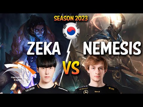 HLE Zeka vs Nemesis - Zeka SYLAS vs Nemesis PANTHEON Mid - Patch 13.23 KR Ranked