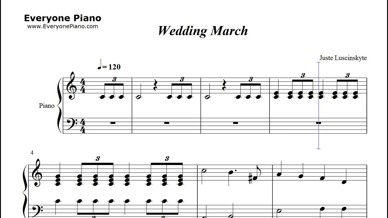 Wedding March-C Major Easy Version Free Sheet Music