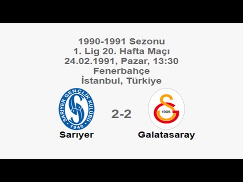 Sarıyer 2-2 Galatasaray 24.02.1991 - 1990-1991 Turkish 1st League Matchday 20