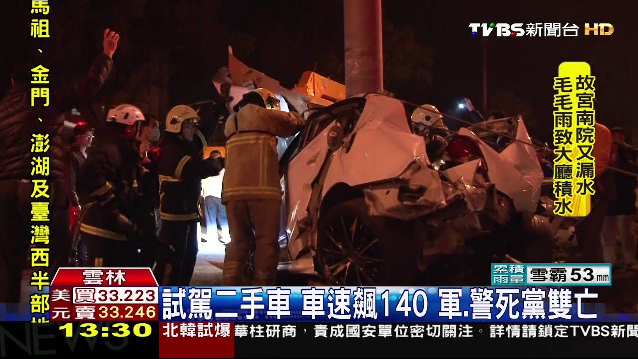 試駕二手車!車速飆140 軍、警死黨雙亡