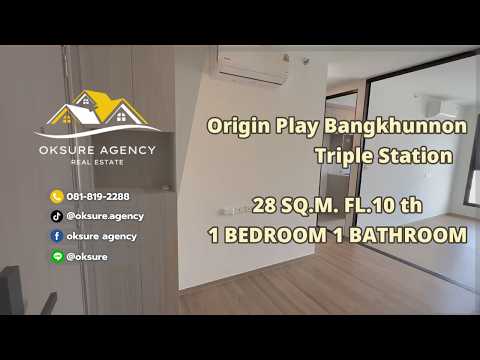 Origin Play Bangkhunnon Triple Station, Bangkok, Bang Khun Non, Bangkok Noi, Bangkok, 1 Bedroom, 28 sqm, Condo For Rent, by NATTAPHONG Yodmanotham (K. Book), 500370890 - DDproperty.com