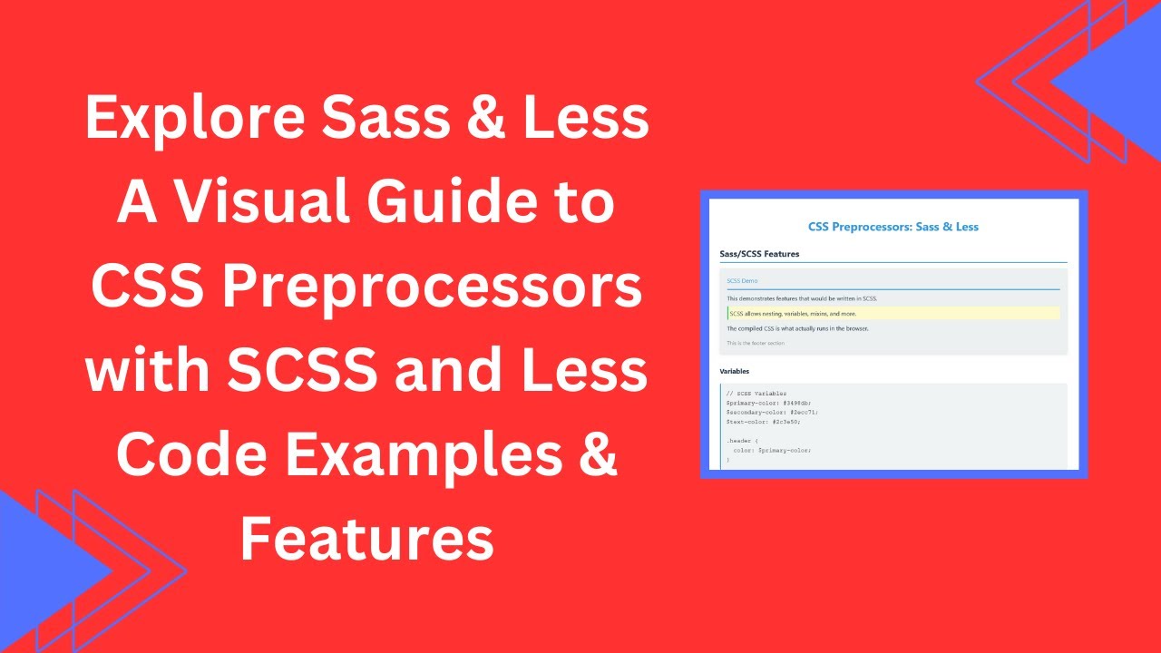 🎨 Sass vs Less Explained with Interactive Examples | CSS Preprocessors Tutorial 👨‍💻✨