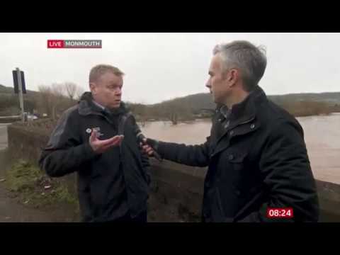 BBC breakfast news - Monmouth Floods - 19th Feb 2020