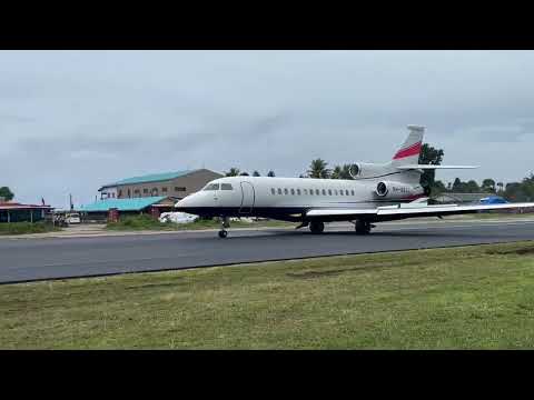 The President of Taiwan touches down at Funafuti International Airport