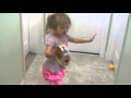 Little Girl Kid Playing Tambourine Musical Instrument And Dancing Spinning Around Toy Video