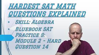 Hard #satmath Algebra : Applying Slope Concepts to find Constant w/ Bluebook 9 Hard Module 2 Q 14