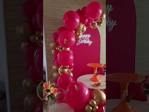 Decoração Rosa e Dourado com Borboletas | Pegue e Monte em Goianésia GO