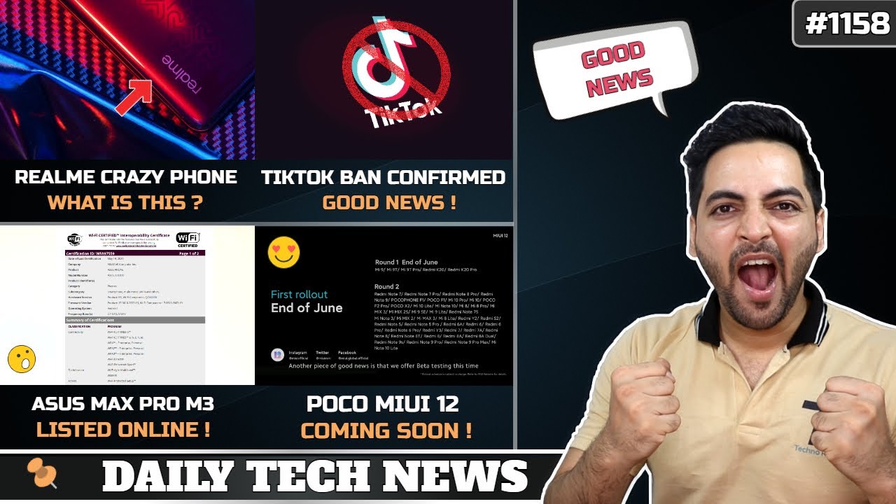 Tiktok India Ban Confirmed?,Realme New Crazy Phone,Asus Zenfone Max Pro M3,POCO F1 & X2 MIUI 12